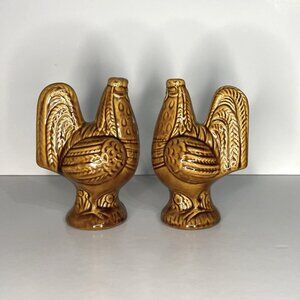 Large Vintage Rooster Chicken Ceramic Salt & Pepper Shakers